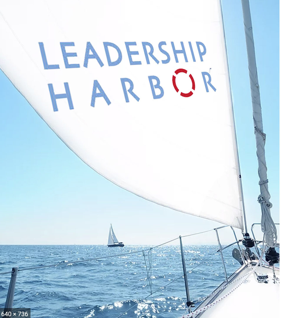Graphic of Sail and Leadership Harbor logo