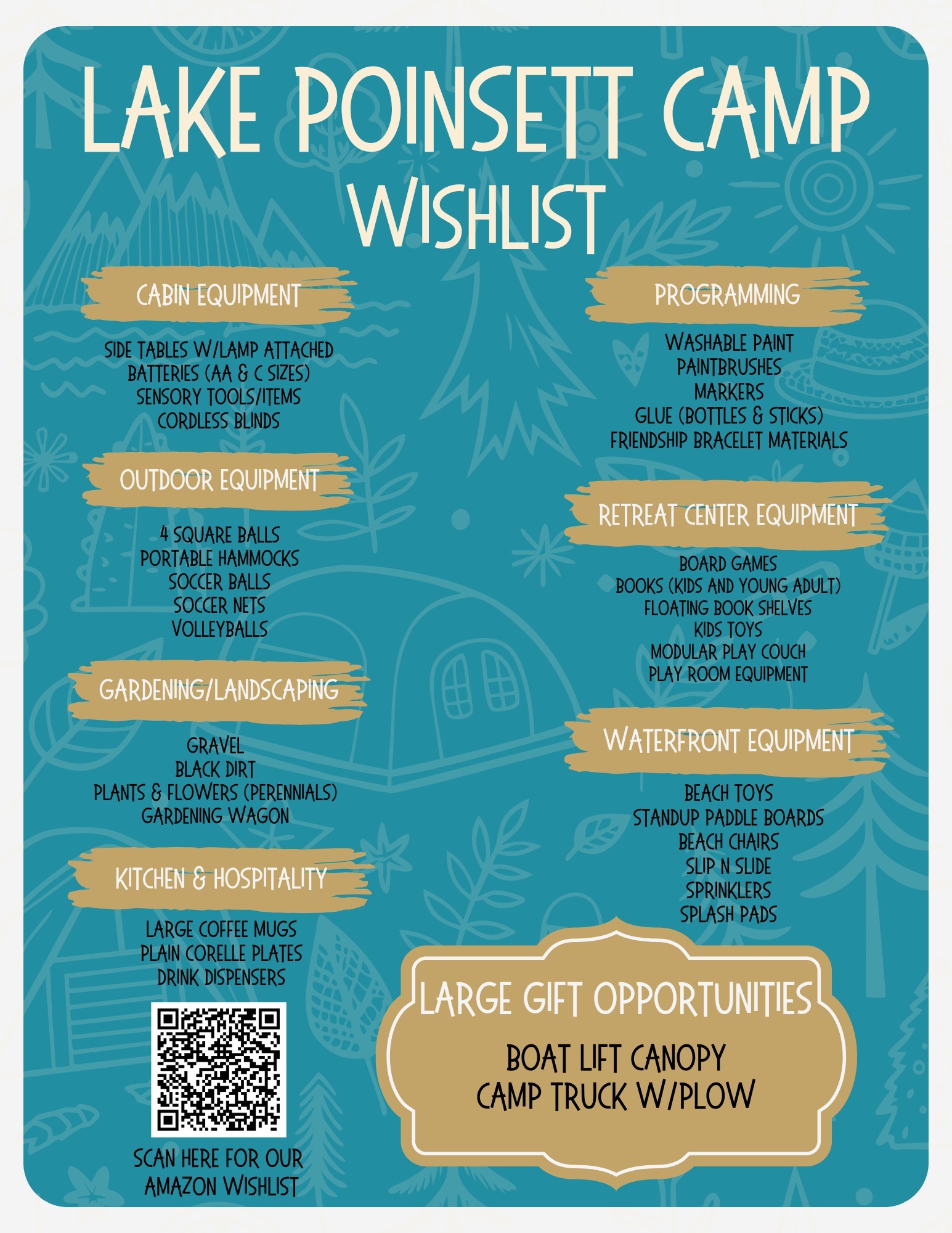 2025 Lake Poinsett Camp Wish List Graphic