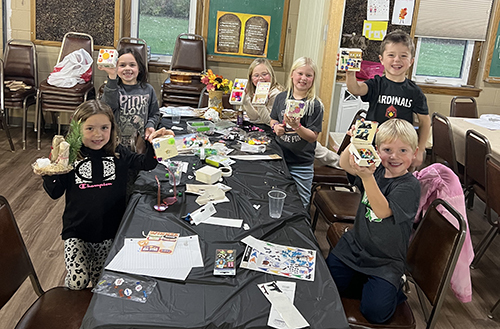 Kids at craft table