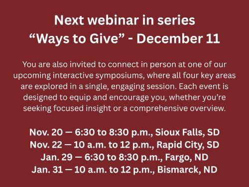 upcoming webinars